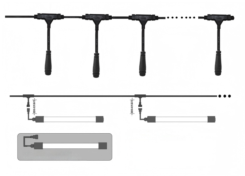 plug and play pig barn lighting connector